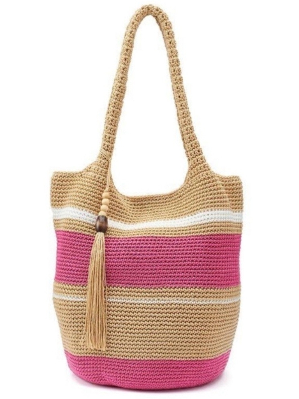 Sonoma Crochet Striped Bucket Bag